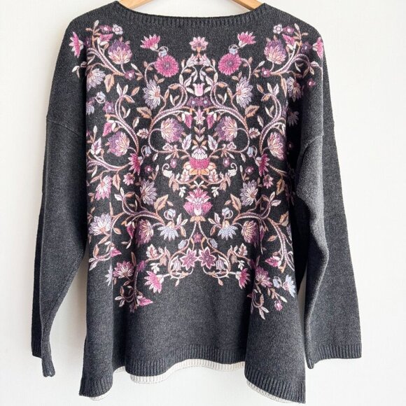 J.Jill Enchanted Florals Sweater XL - Picture 6 of 6